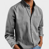Levi | Marineblauw overhemd met button-downkraag