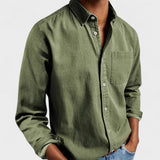 Levi | Marineblauw overhemd met button-downkraag