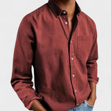 Levi | Marineblauw overhemd met button-downkraag