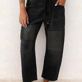 Margaret - Patchwork Trekkoord Jeans