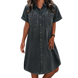Hazel - Zachte Zomer Denim Shirt Jurk