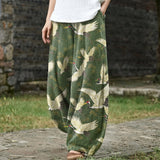 Hortense – Brede groene broek met patroon
