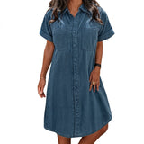 Hazel - Zachte Zomer Denim Shirt Jurk