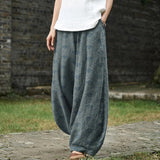 Brigitte – Brede groene broek met golvend patroon