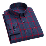 Marnick | Marineblauw-rood geruit overhemd