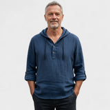 Noud | Marineblauw casual overhemd