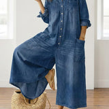 Monica - Denim Katoenen Jumpsuit