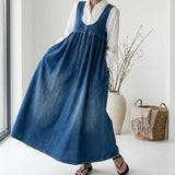 Ivy - Vintage Denim Maxi Jurk