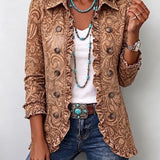 Suzanne | Vintage Bohemian Bloemen Print Geplooide Jas