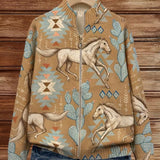 Kaitlyn - Desert Horse en Cactus Zip Cardigan