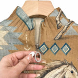 Kaitlyn - Desert Horse en Cactus Zip Cardigan