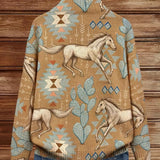 Kaitlyn - Desert Horse en Cactus Zip Cardigan