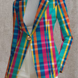 ROSALINE | RAINBOW PLAID BLAZER