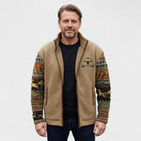 Sil | Camelkleurig fleecejack met dessinmouwen