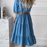 Barbara - Casual Elegante Denim Jurk