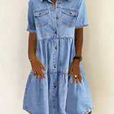 Sophia - Casual Elegante Denim Jurk