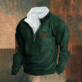 Stan | Crèmekleurige sweater met halve rits