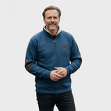 Stan | Crèmekleurige sweater met halve rits
