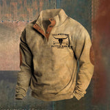Timo | Camelkleurige sweater in ranchstijl met halve rits